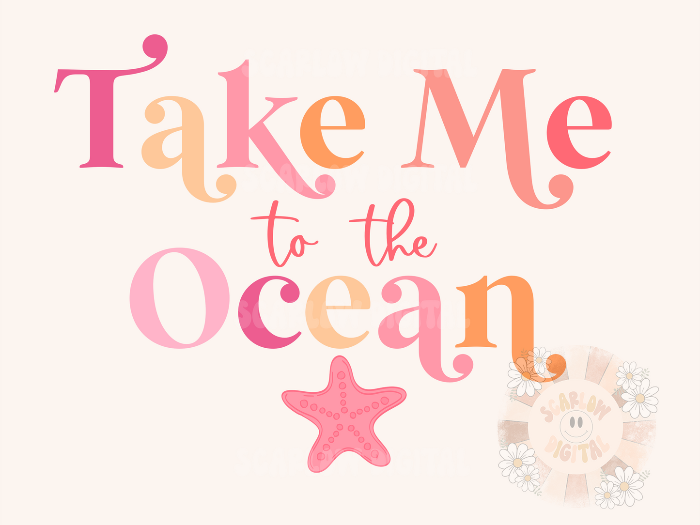 Take Me to the Ocean PNG-Summer Sublimation Digital Design Download-beachy png, girl png, little girl designs, star fish png, ocean png