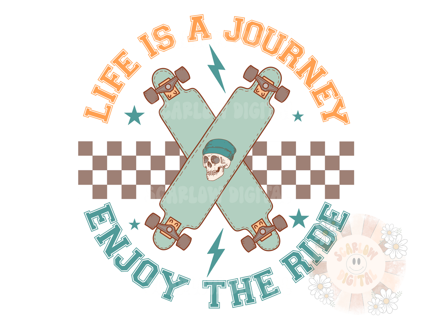 Life is a Journey Enjoy the Ride PNG-Skateboard Sublimation Digital Design Download-skater png, boy png, little boy designs, adventure png