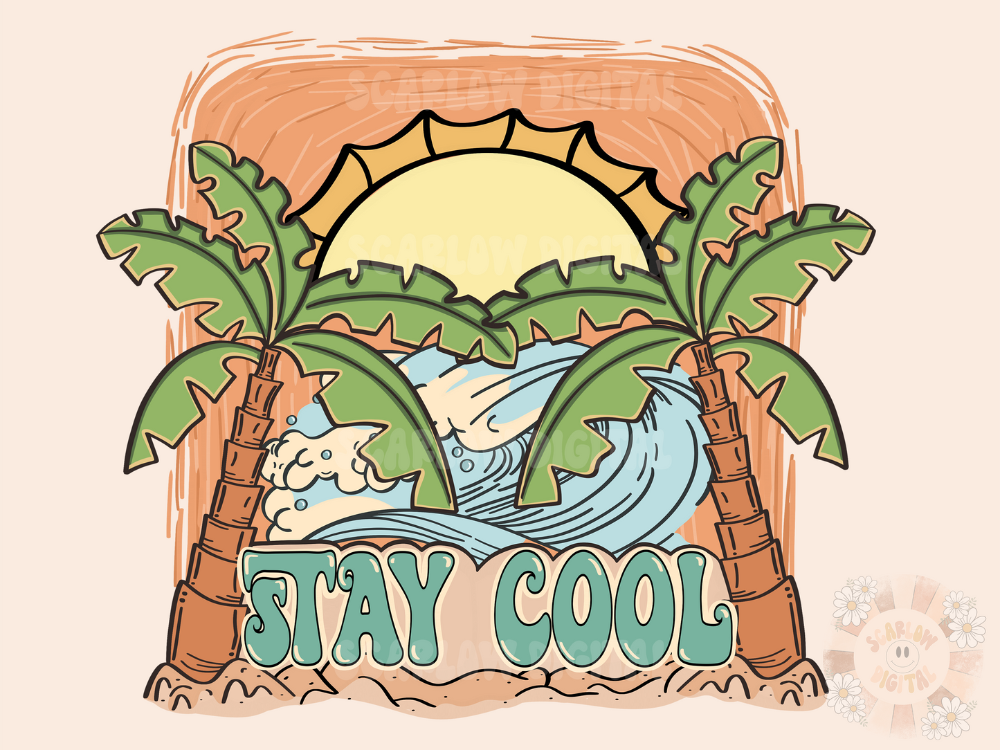 Stay Cool PNG-Summertime Sublimation Digital Design Download-beachy png, palm trees png, ocean png, vacay png, sunshine png, surfing png