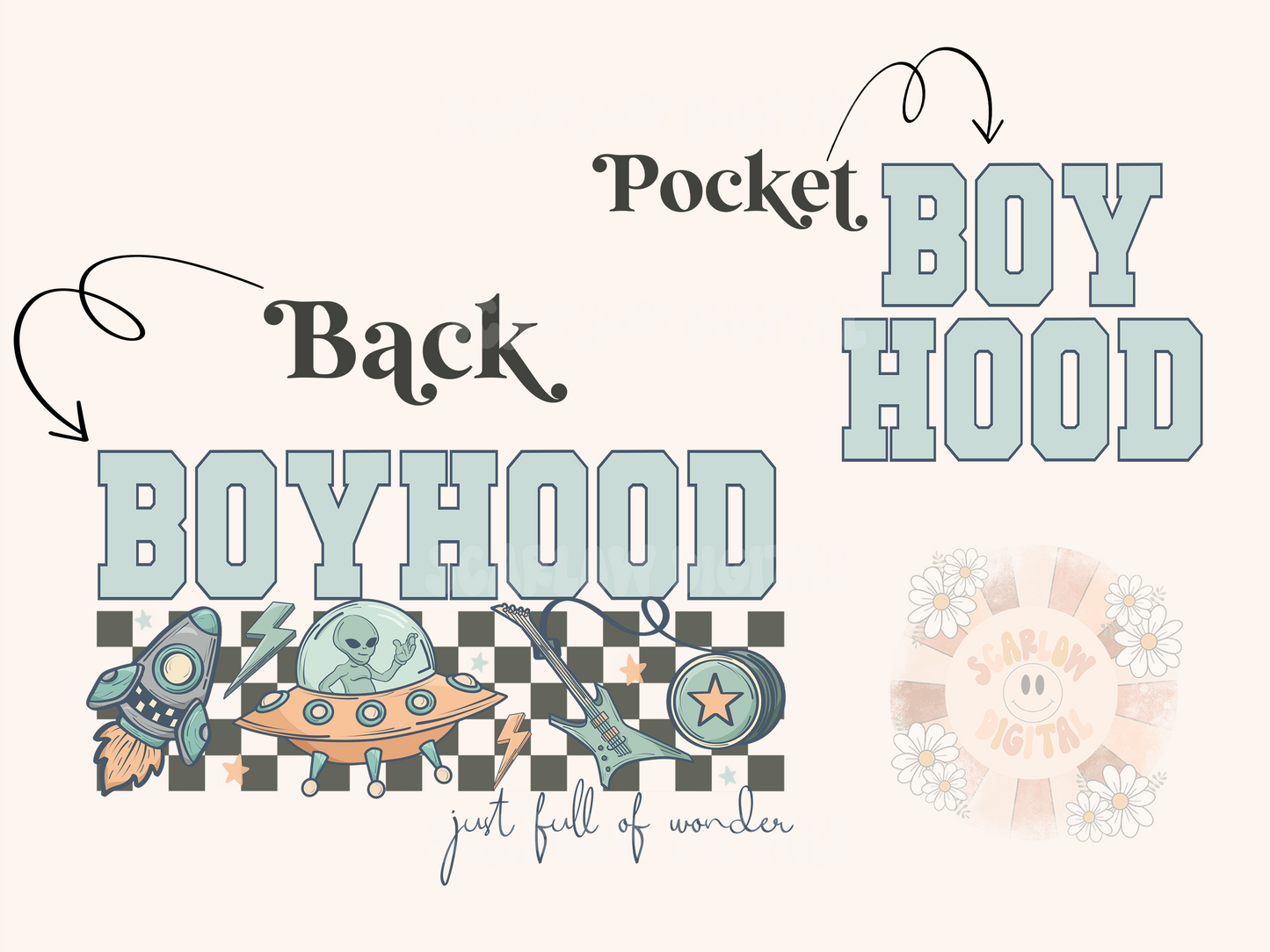 Little Boy PNG Sublimation Pocket and Back Bundle Digital Design Download, alien png, spaceship png, ufo png, rocketship png, trendy boy png