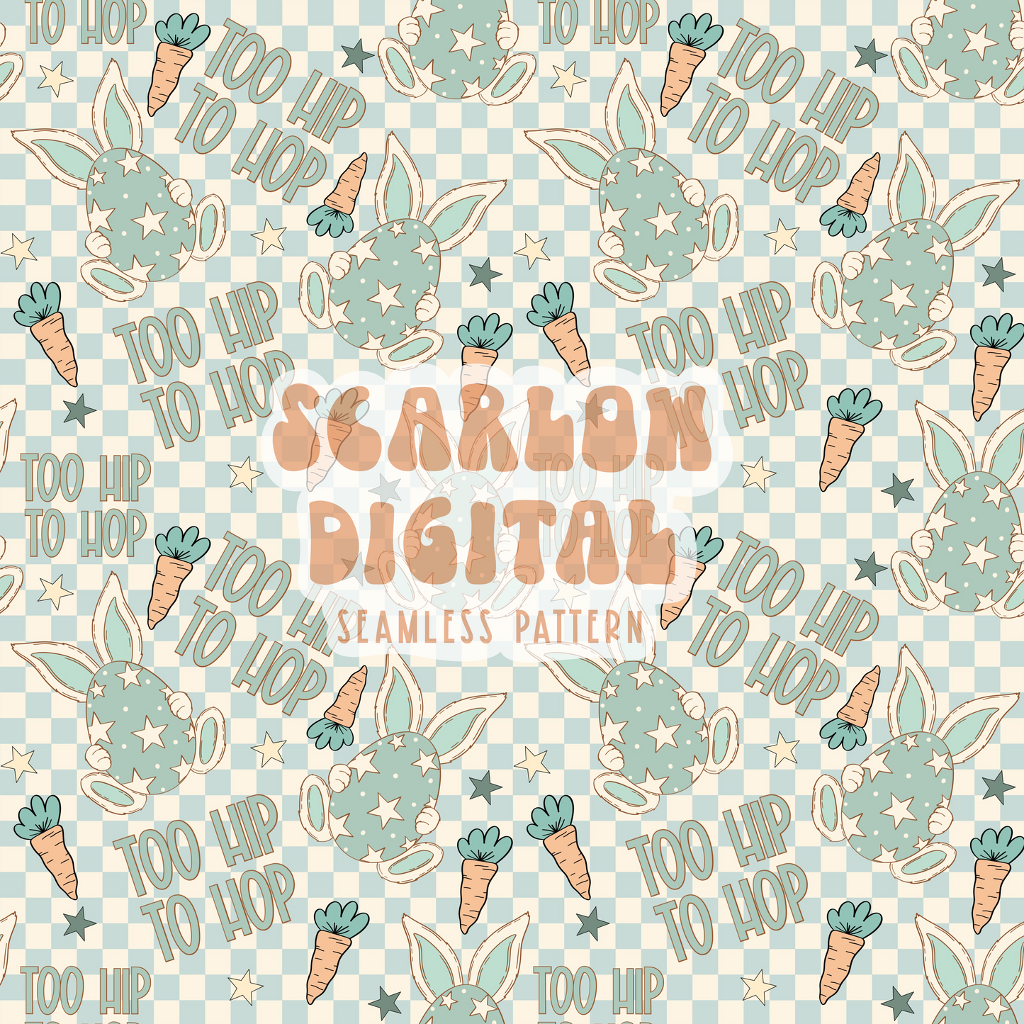 Too Hip to Hop Seamless Pattern-Easter Sublimation Digital Design Download-easter boy seamless file, easter bunny seamless pattern designs