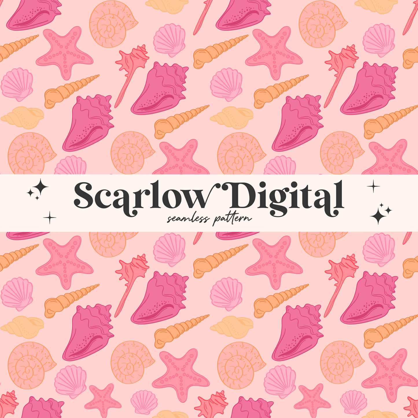 Sea Shells Seamless Pattern