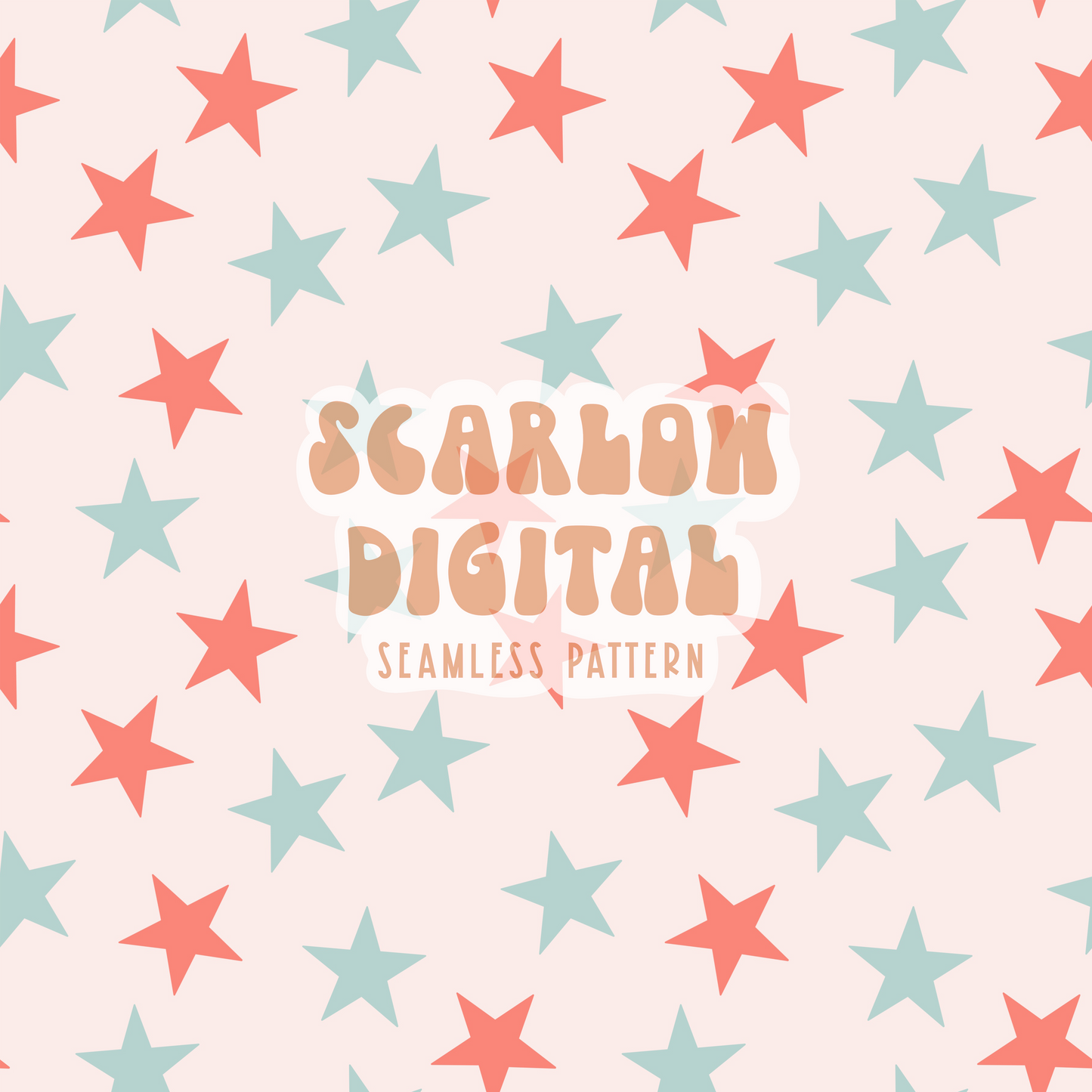 Patriotic Stars Seamless Pattern