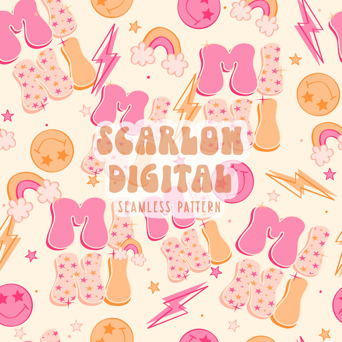 Mini Seamless Pattern-Retro Sublimation Digital Design Download-repeating patterns, girl mini seamless file, rainbow seamless pattern design