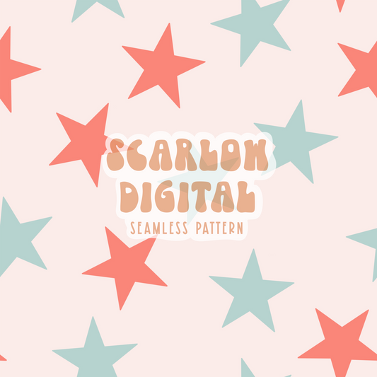 Patriotic Stars Seamless Pattern