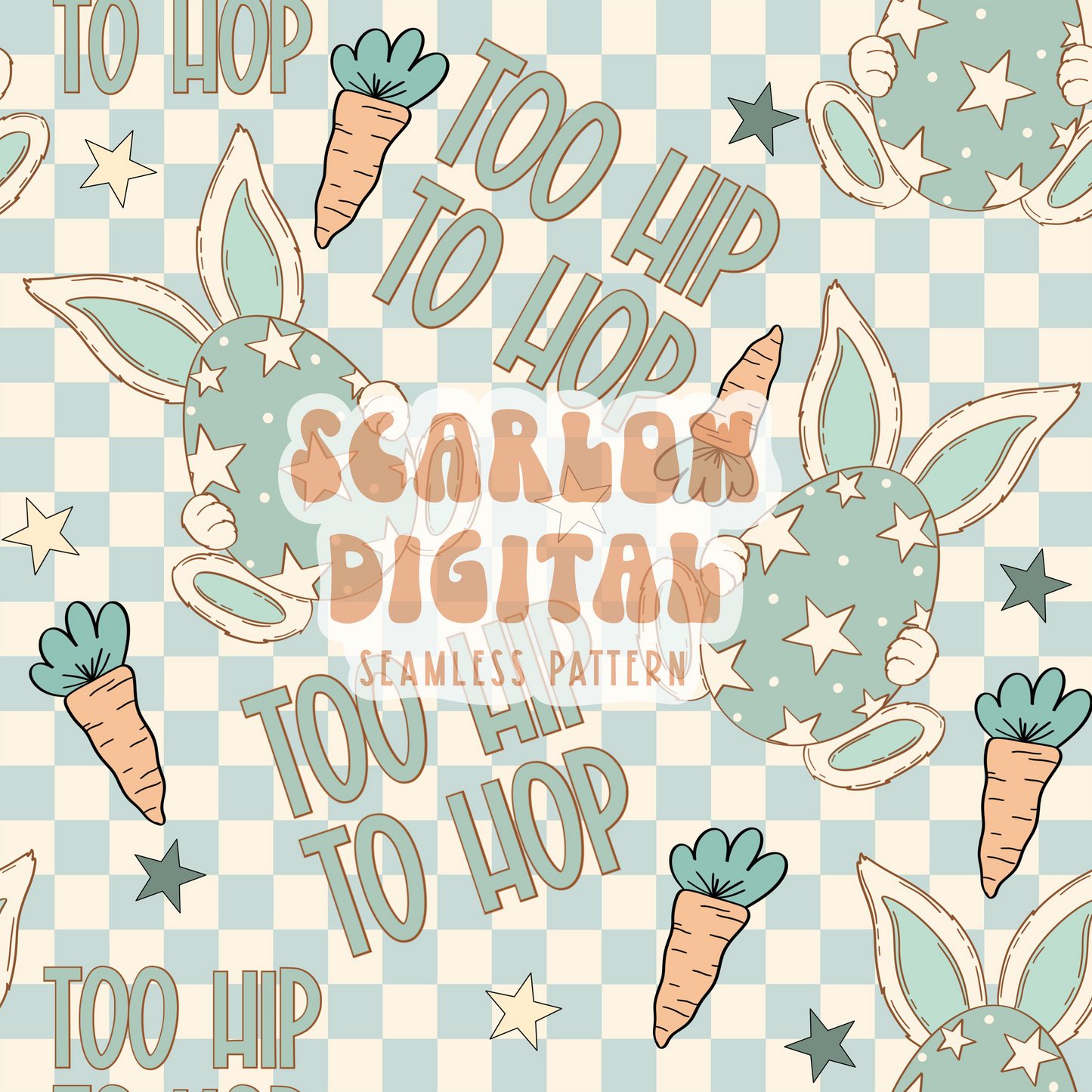 Too Hip to Hop Seamless Pattern-Easter Sublimation Digital Design Download-easter boy seamless file, easter bunny seamless pattern designs