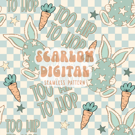 Too Hip to Hop Seamless Pattern-Easter Sublimation Digital Design Download-easter boy seamless file, easter bunny seamless pattern designs