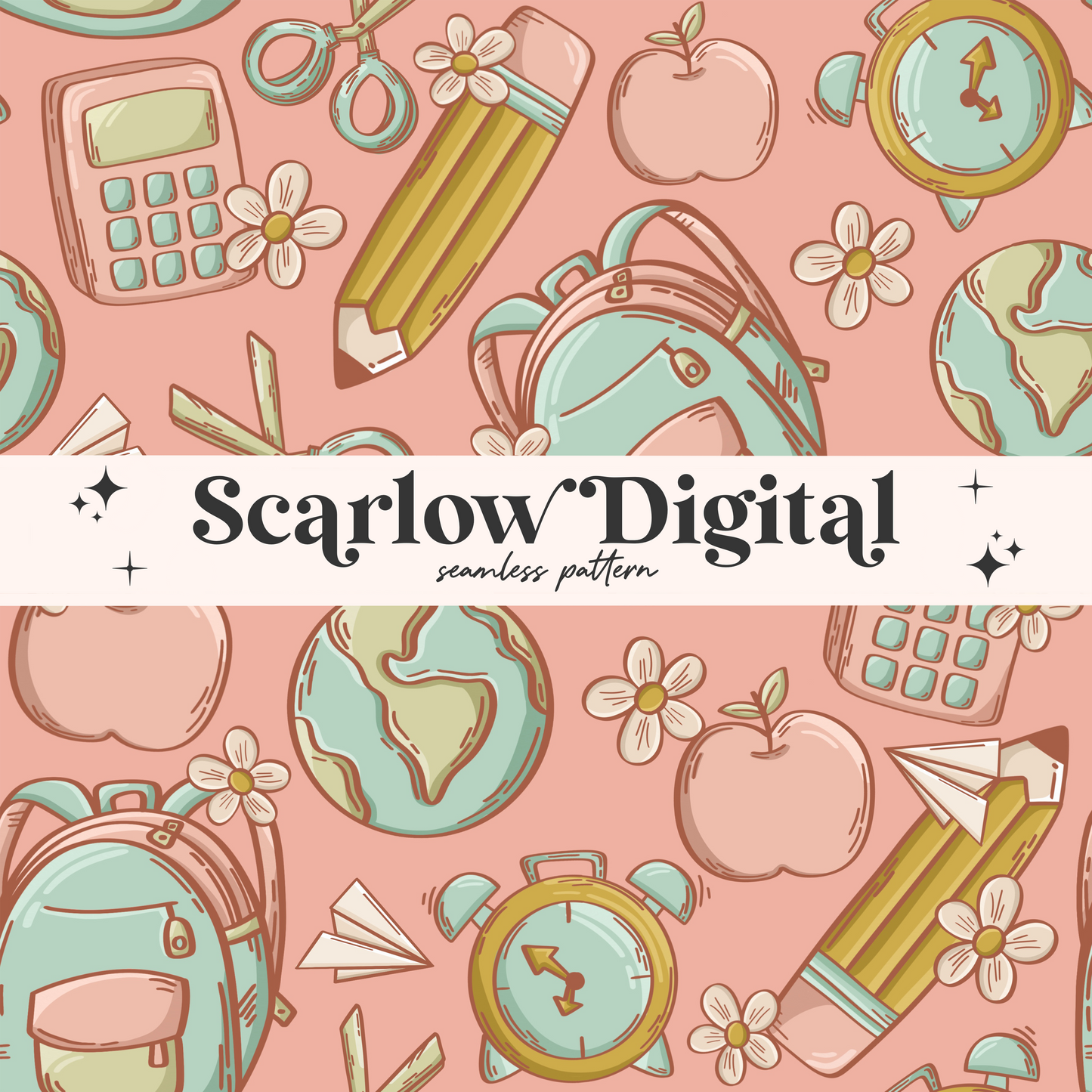 School Seamless Pattern