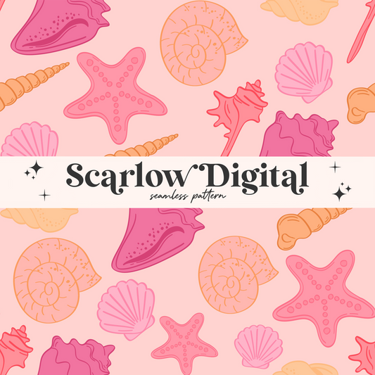 Sea Shells Seamless Pattern