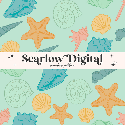 Sea Shells Seamless Pattern
