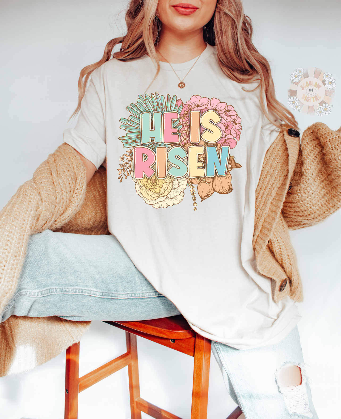 He is Risen PNG-Easter Sublimation Digital Design Download-christian png, bible verse png, christian easter png, spring florals png designs