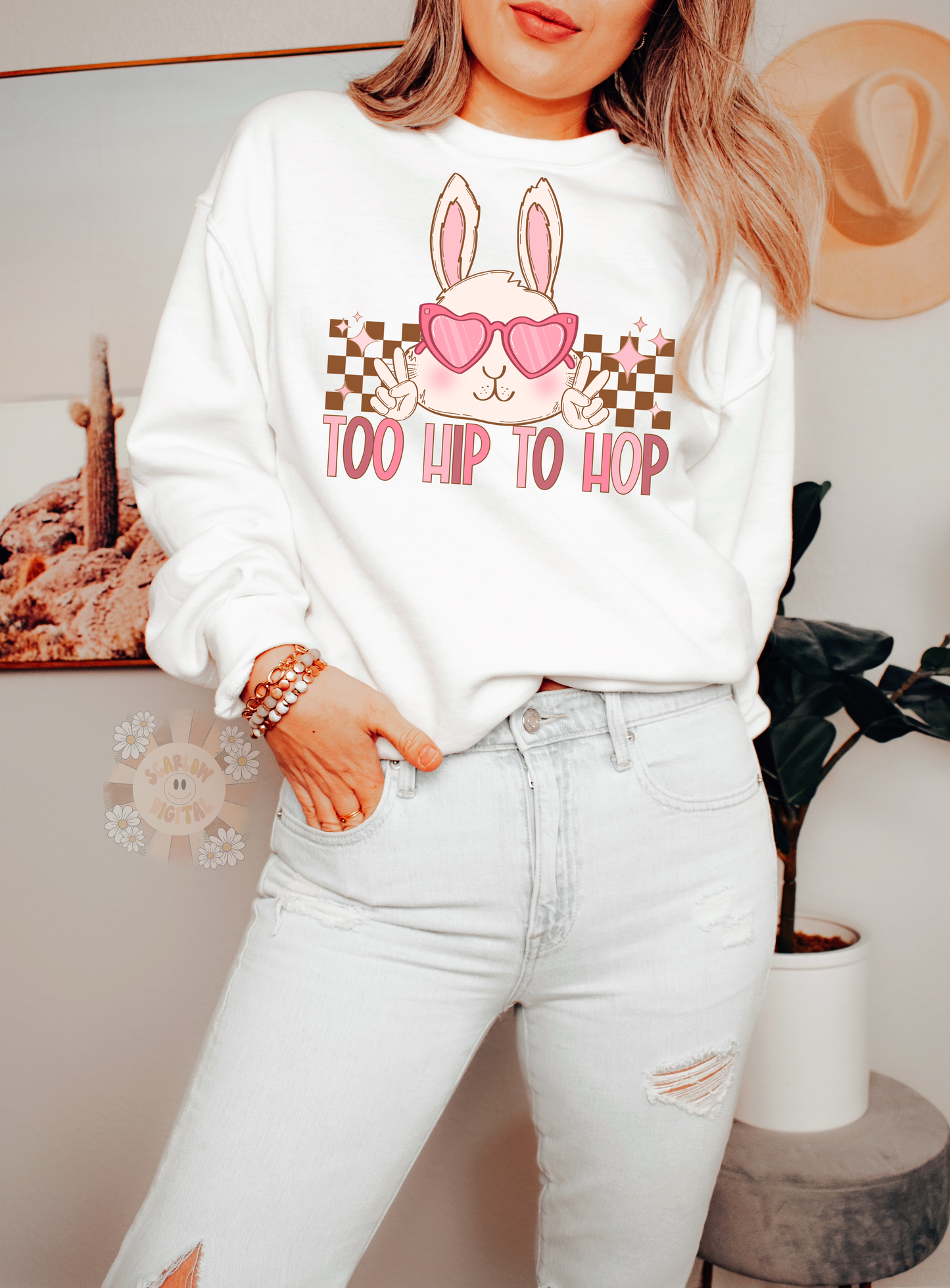 Too Hip to Hop PNG-Easter Sublimation Digital Design Download-little girl png, girl easter png, stars png, easter egg png, easter. bunny png