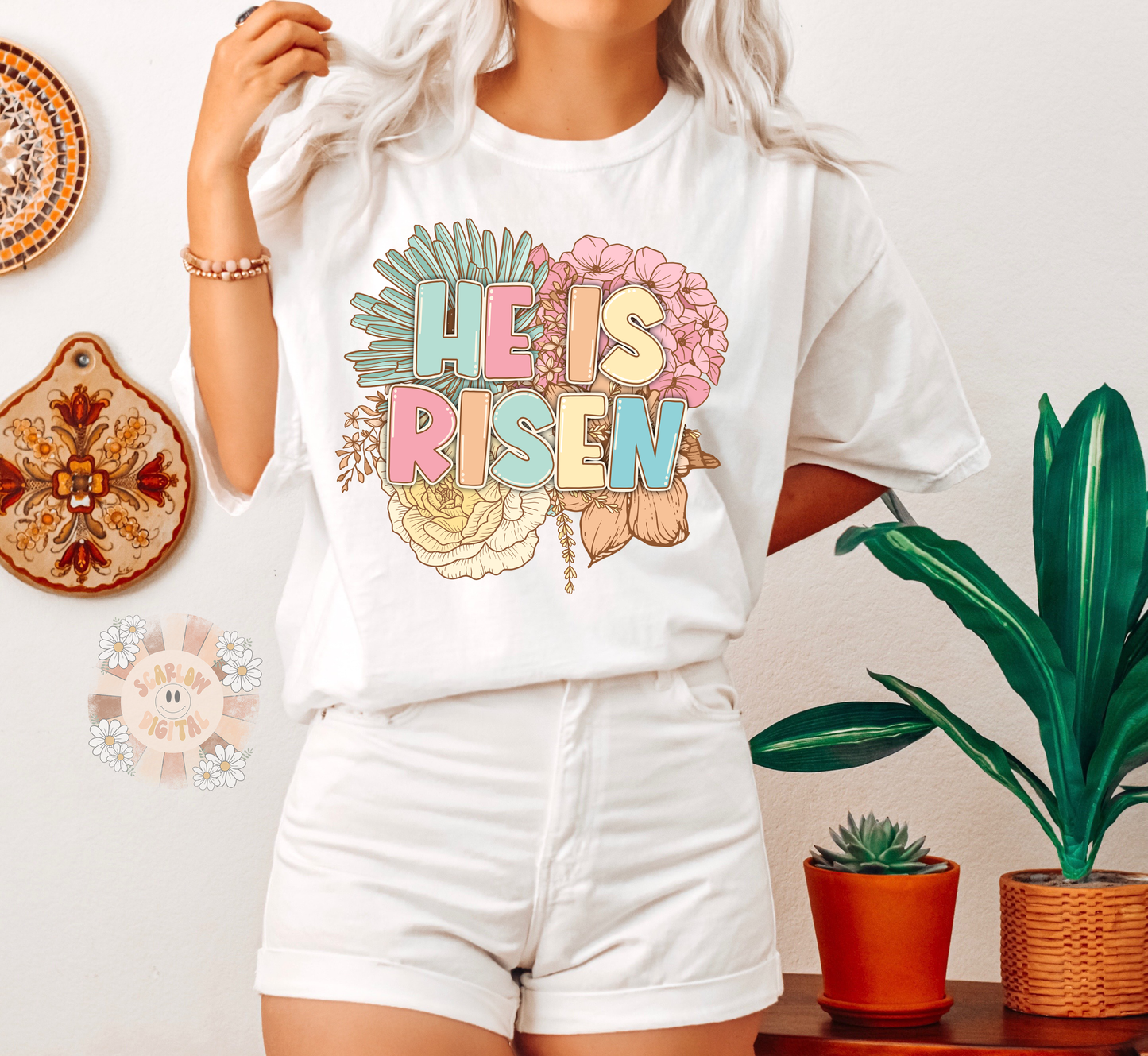 He is Risen PNG-Easter Sublimation Digital Design Download-christian png, bible verse png, christian easter png, spring florals png designs