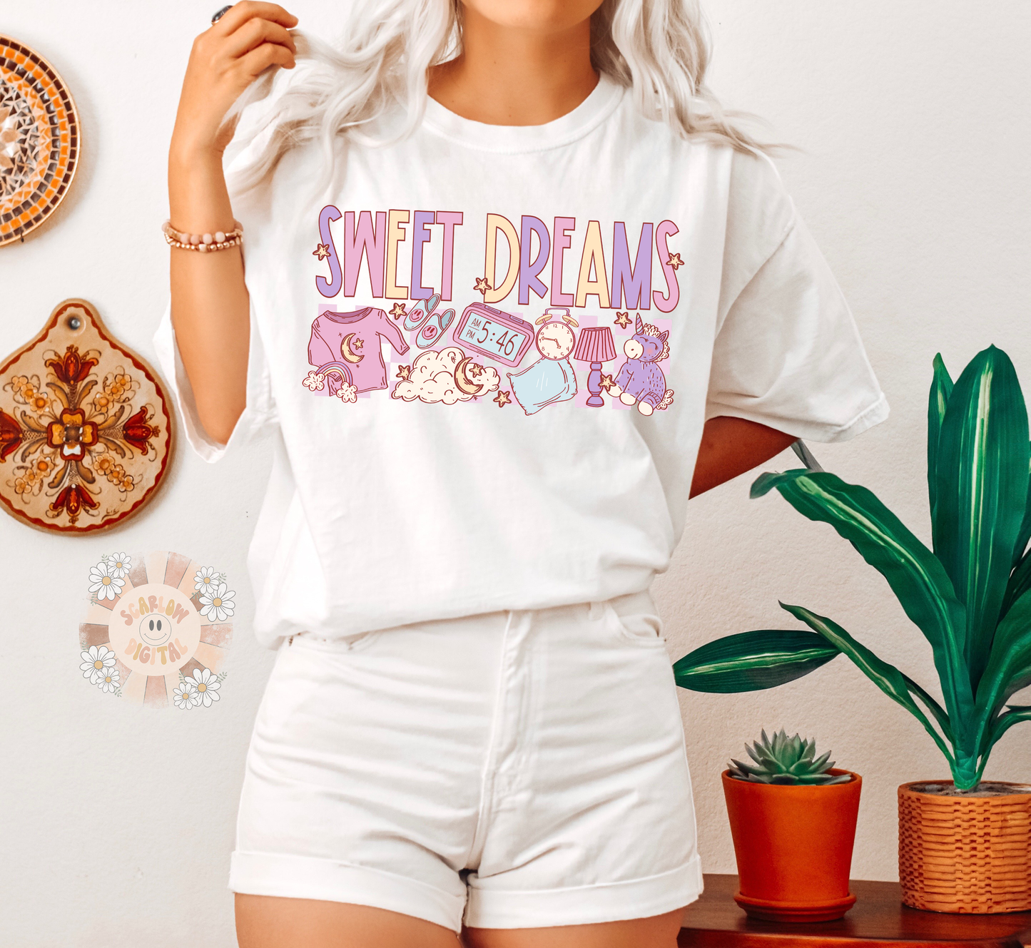 Sweet Dreams PNG Sublimation Digital Design Download, slumber party png, pajamas png, mama png, little girl png, unicorn png, boho png