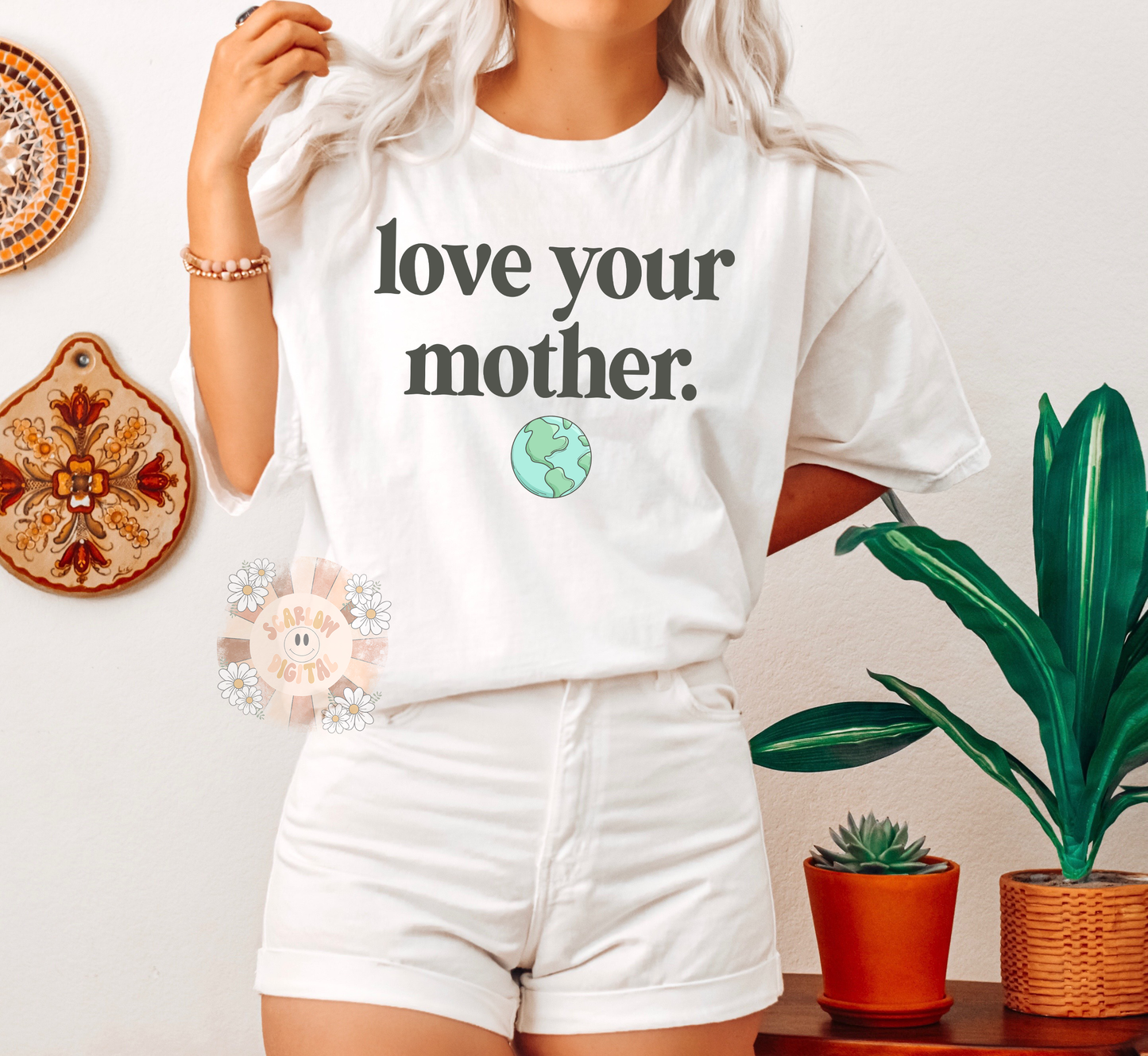 Love Your Mother PNG-Earth Day Sublimation Digital Design Download-planet earth png, mother earth png, recycle png, hippie png, trendy png
