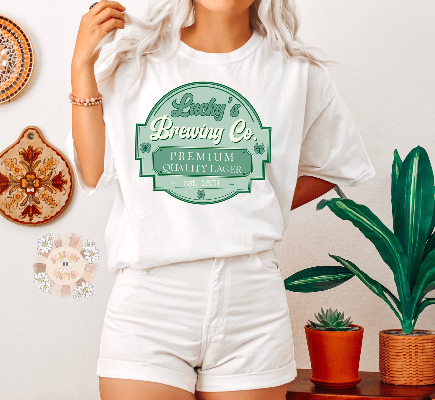 Lucky's Brewing Co PNG-Saint Patrick's Day Sublimation Digital Design Download-shamrock png, lucky png, st patty png, clover png, lager png