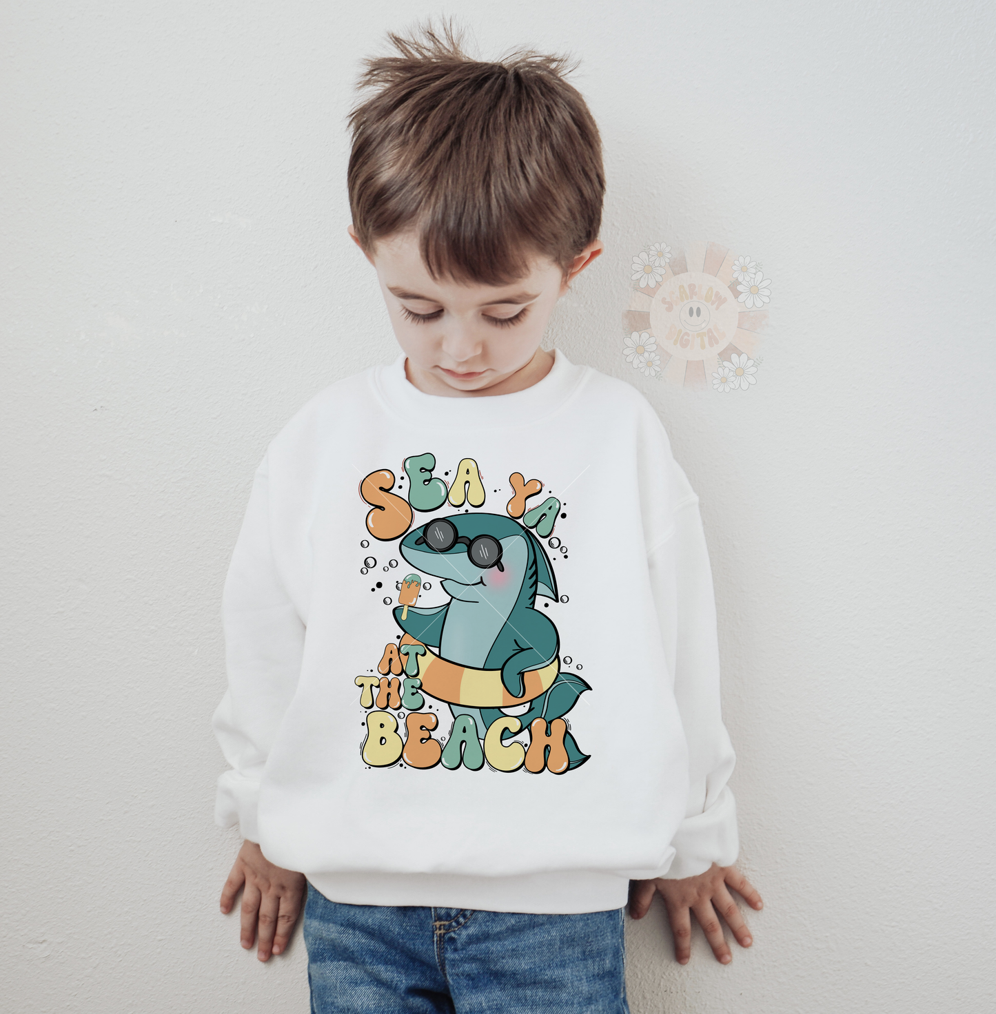 Sea Ya at the Beach PNG-Summertime Sublimation Digital Design Download-shark png, boy summer png, beachy png, sea life png, beach vibes png