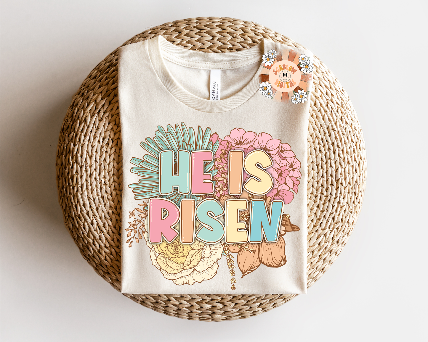He is Risen PNG-Easter Sublimation Digital Design Download-christian png, bible verse png, christian easter png, spring florals png designs