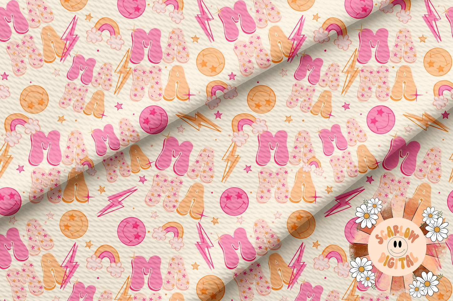 Mama Seamless Pattern-Retro Sublimation Digital Design Download-repeating patterns, girl mama seamless file, rainbow seamless pattern design