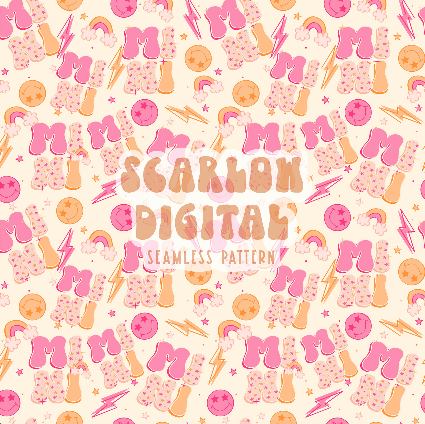 Mini Seamless Pattern-Retro Sublimation Digital Design Download-repeating patterns, girl mini seamless file, rainbow seamless pattern design