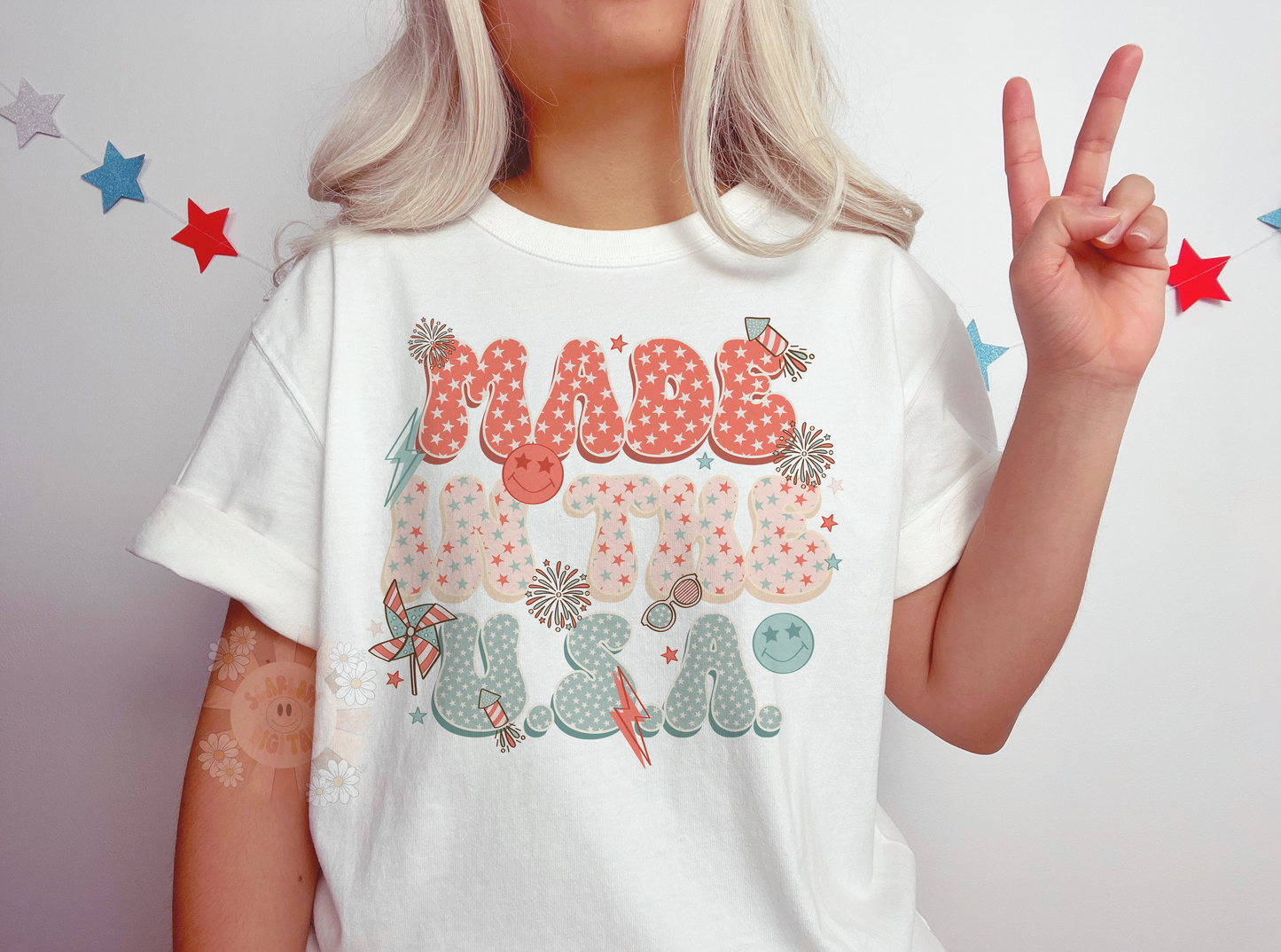 Made in the USA PNG-Fourth of July Sublimation Digital Design Download-patriotic png, fireworks png, freedom png, stars & stripes png design