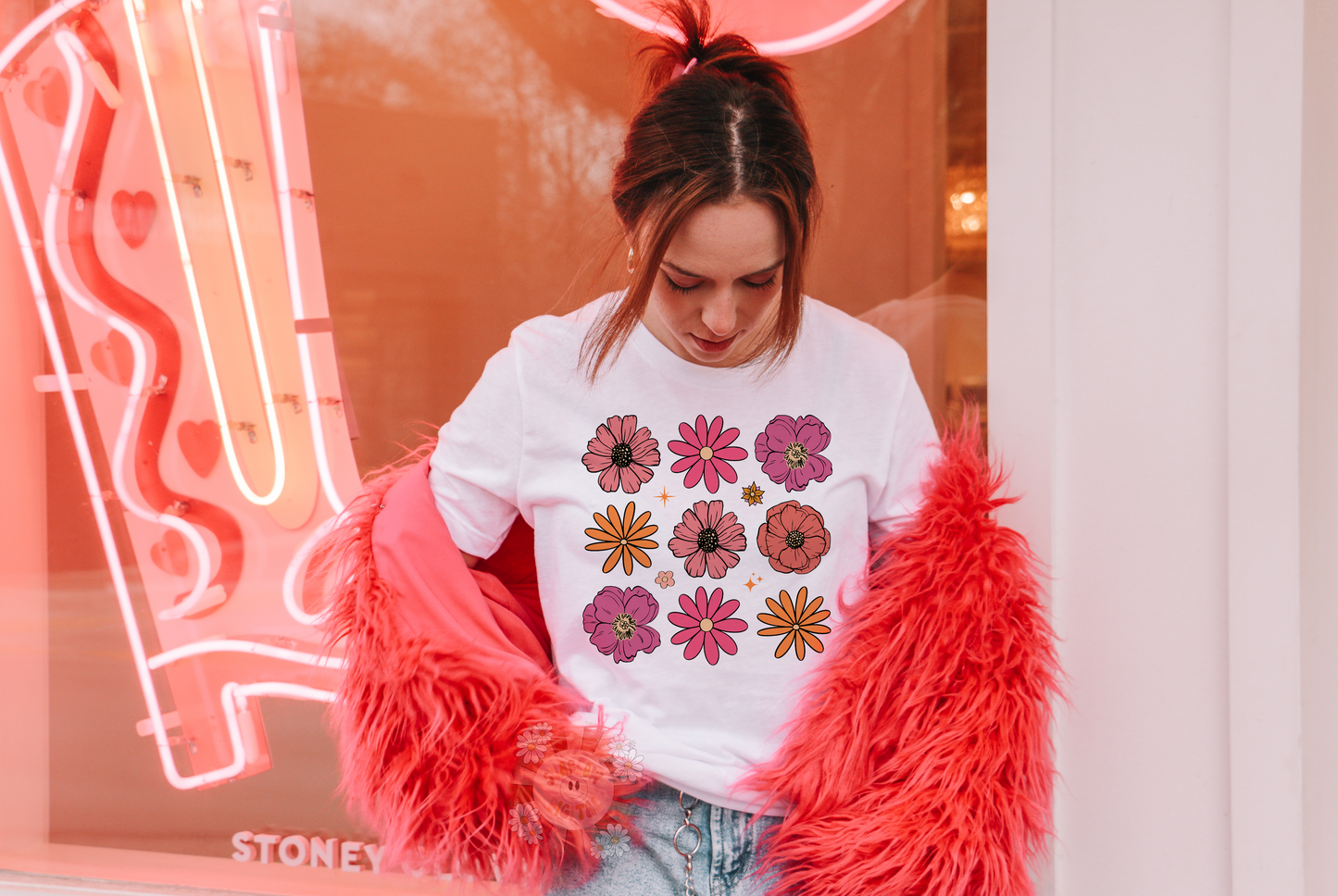 Flowers PNG-Spring Sublimation Digital Design Download-floral png, daisy png, girly png, stars png, summertime png, boho png, retro png