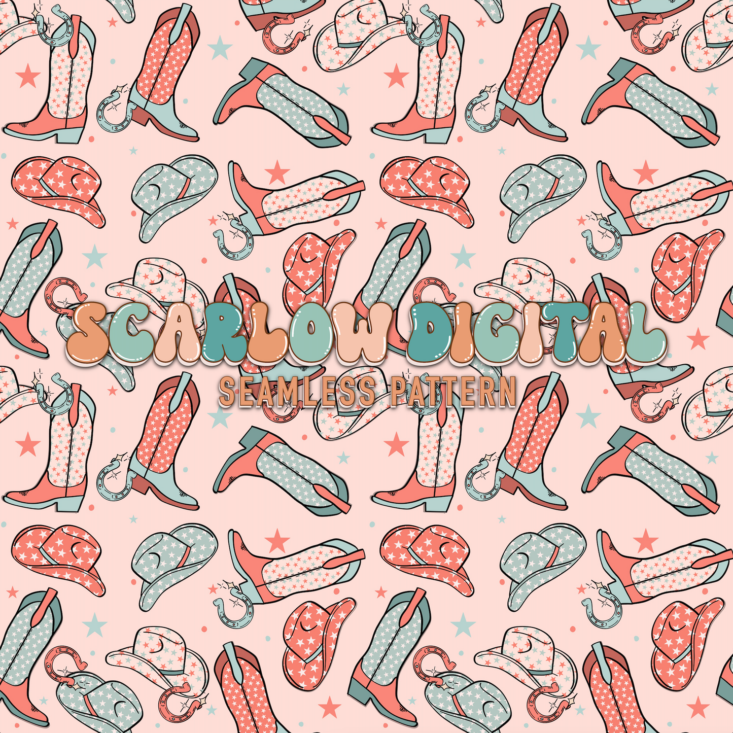 Western America Seamless Pattern