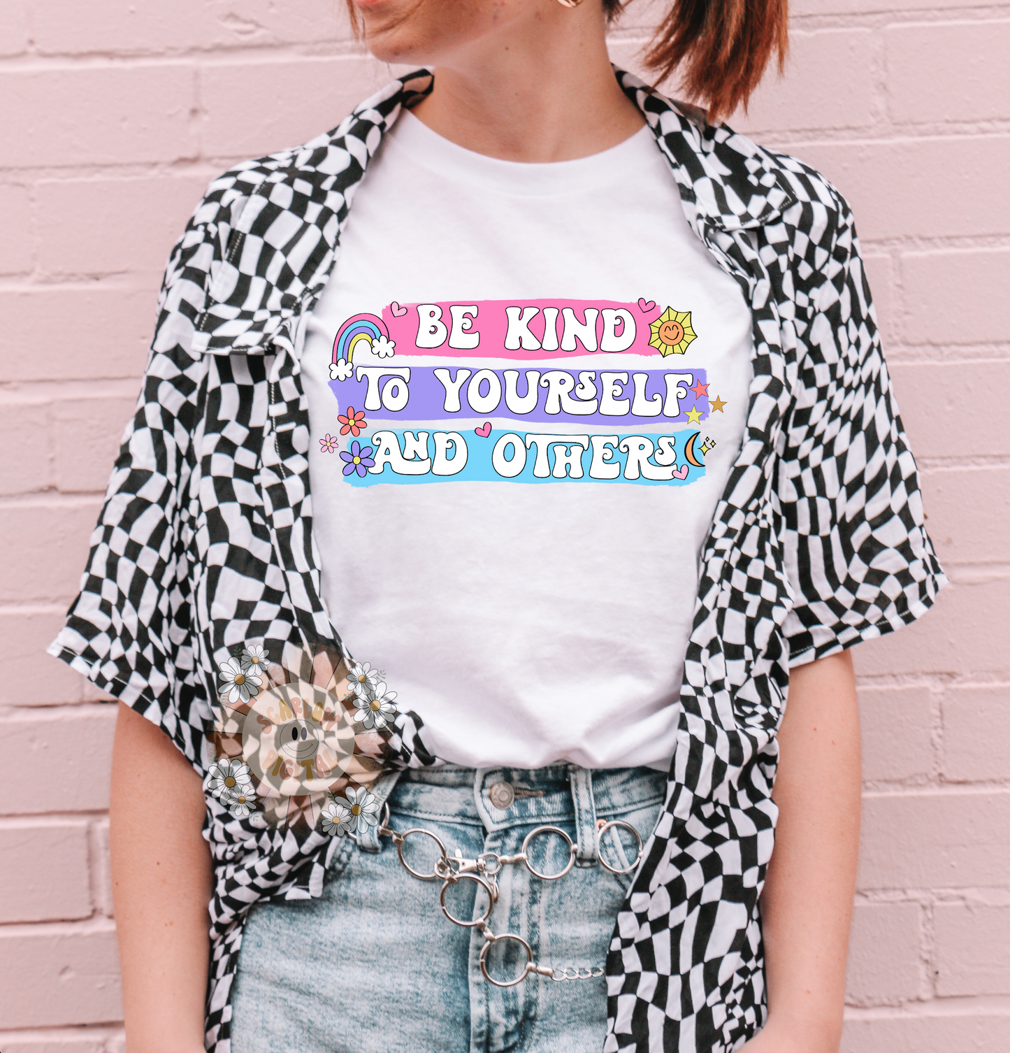 Be Kind to Yourself and Others PNG-Self Love Sublimation Digital Design Download-colorful png, rainbow png, heart png, star png, retro png