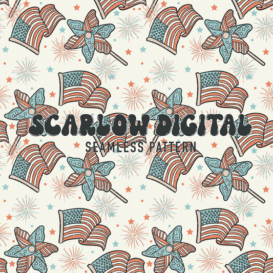 Fireworks Seamless Pattern-Fourth of July Sublimation Digital Design Download-patriotic seamless, american flag seamless, july 4th seamless