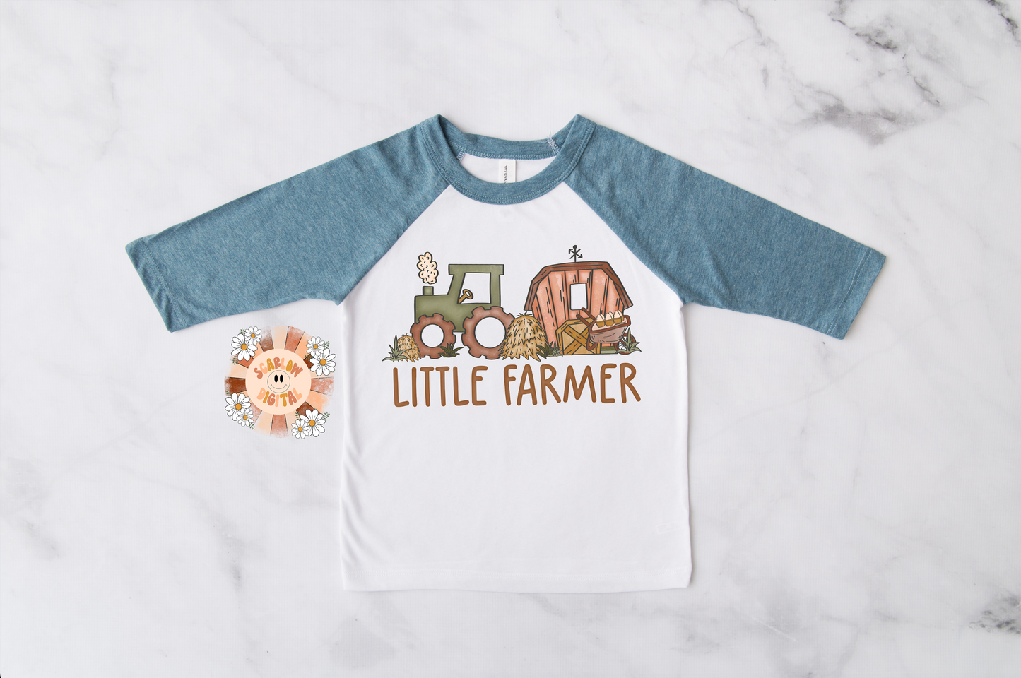 Little Farmer PNG-Tractor Sublimation Digital Design Download-barn png, boy png, little boy designs, western png designs, country boy png