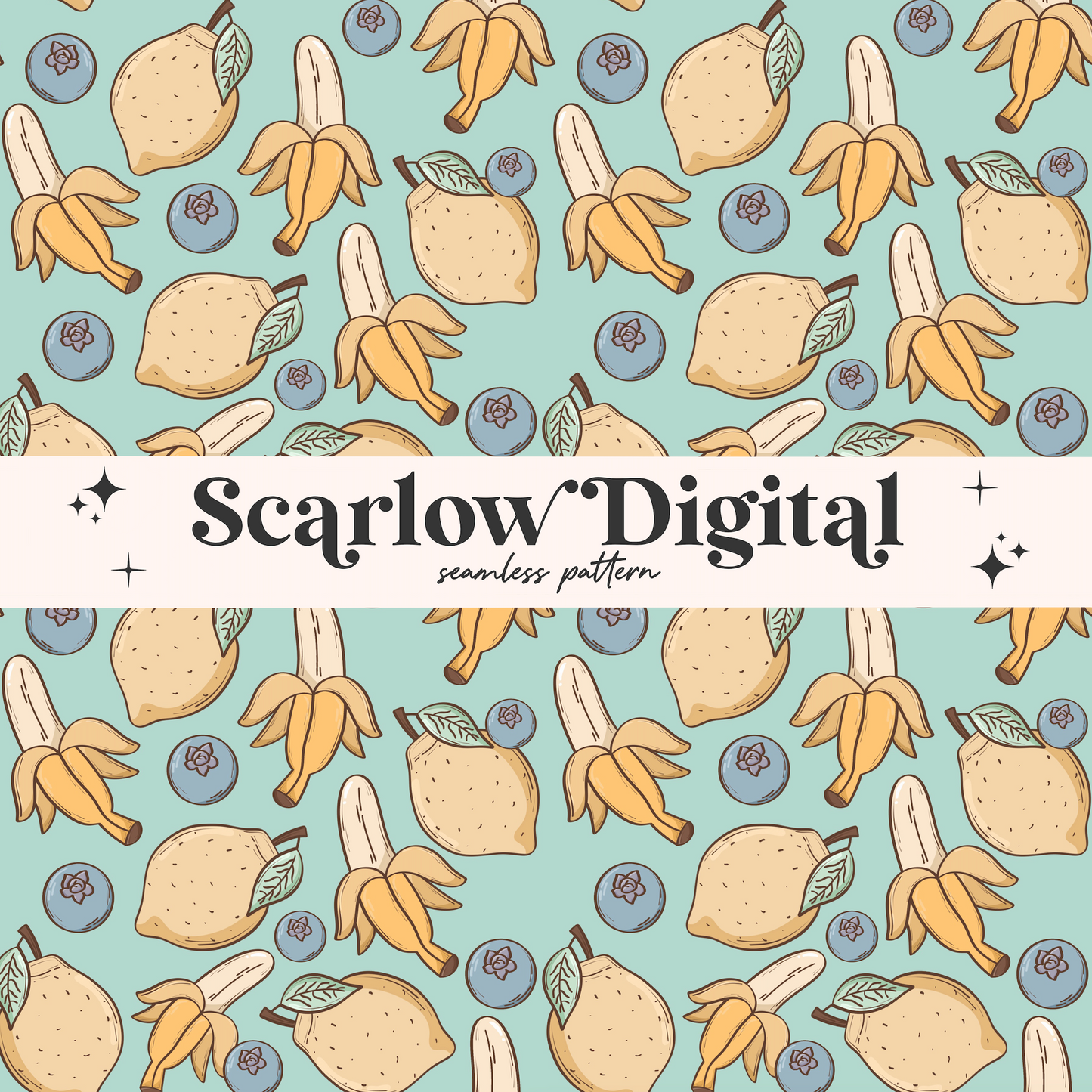 Summer Fruit Seamless File Sublimation Digital Design Download, banana seamless file, lemon seamless file, boy seamless file, trendy design