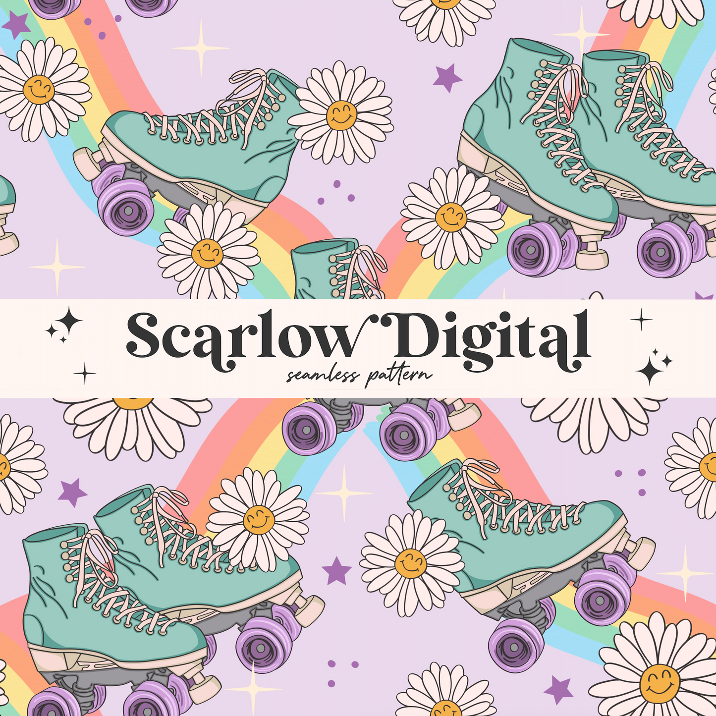 Rollerskate Seamless Pattern