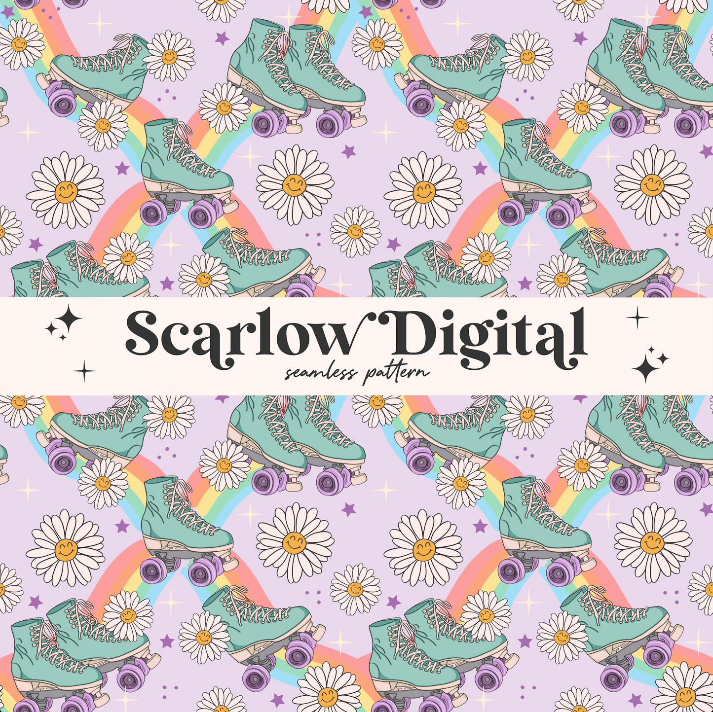 Rollerskate Seamless Pattern