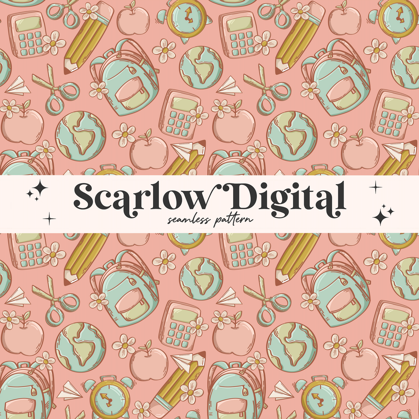 School Seamless Pattern