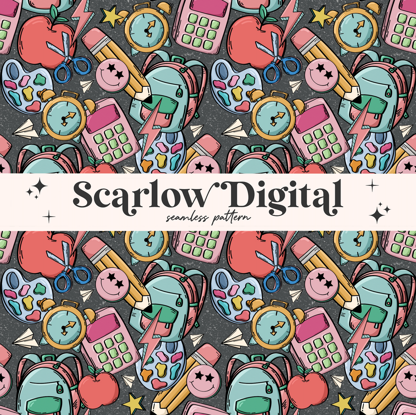 School Seamless Pattern