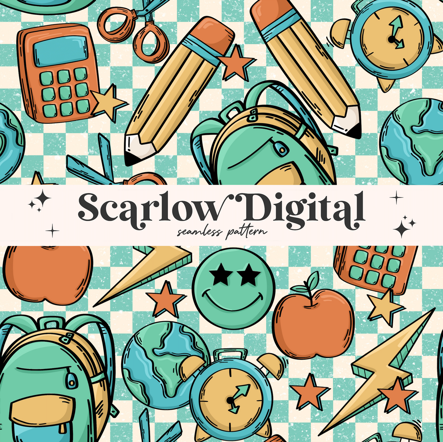 School Seamless Pattern