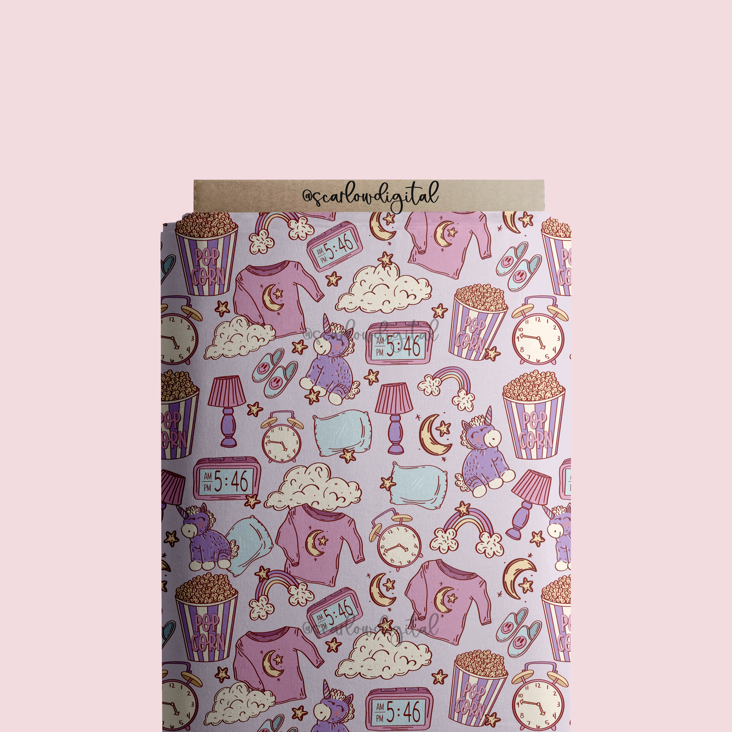 Slumber Party Seamless Pattern Sublimation Digital Design Download-girl seamless file, boho sublimation, newborn seamless, pajamas seamless