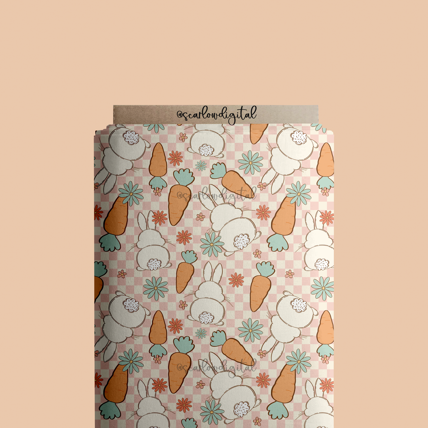 Bunny and Carrots Seamless Pattern-Easter Sublimation Digital Design Download-girl easter seamless file, floral sublimation, bunny babe jpg