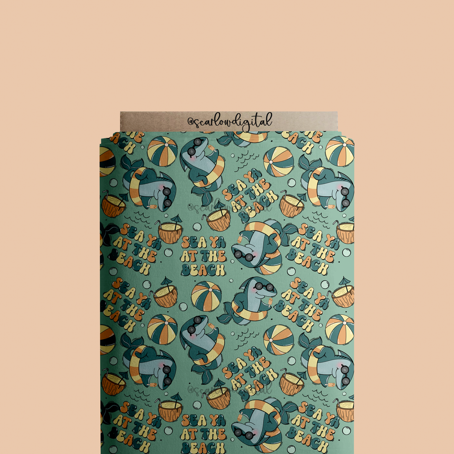 Sea Ya at the Beach Seamless Pattern