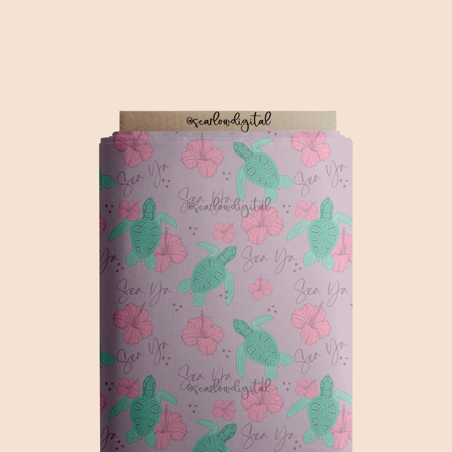 Sea Ya Seamless Pattern-Sea Turtle Sublimation Digital Design Download-beachy seamless file, ocean life seamless, hawaiian seamless pattern