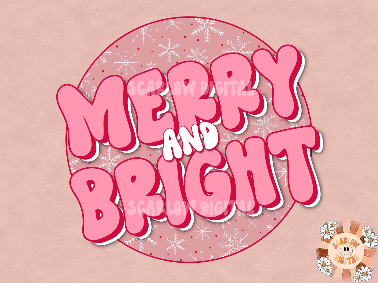 Merry and Bright PNG-Christmas Sublimation Design Download- santa claus png, christmas season png, candy cane png, christmas spirit png
