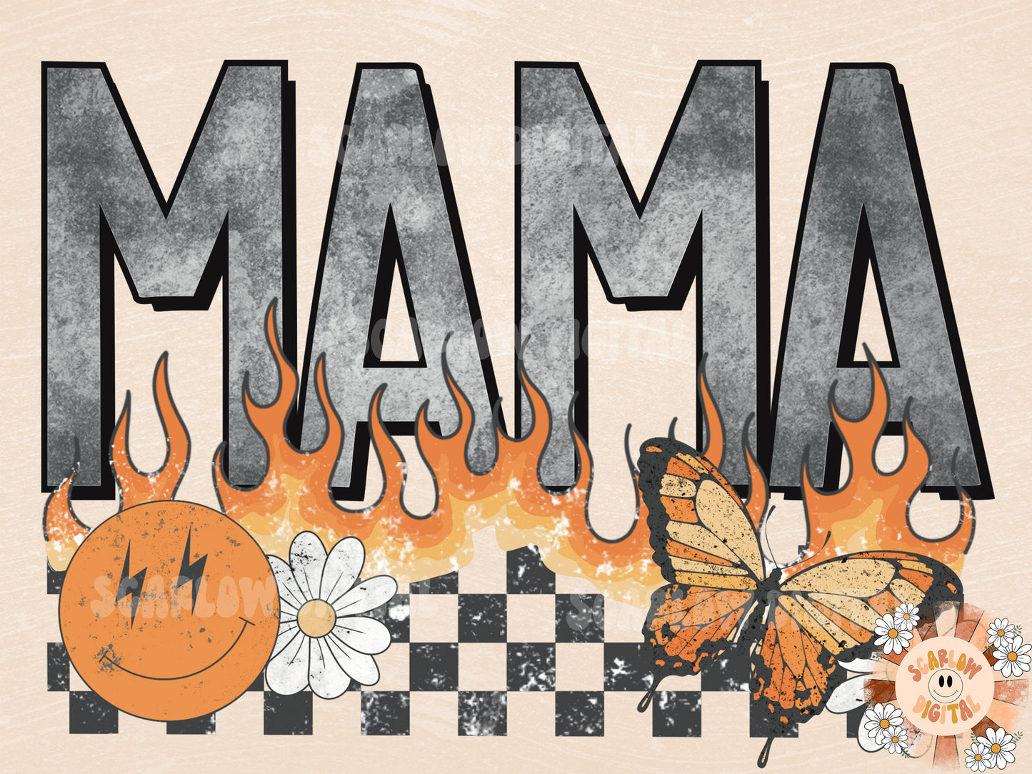Rocker Mama PNG Digital Design
