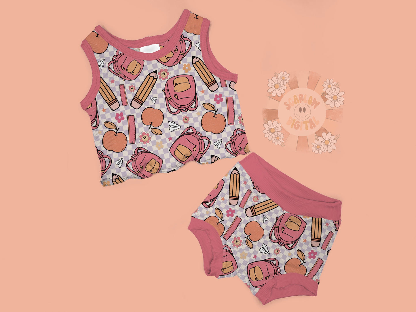 Back to School Seamless Pattern-Girly Sublimation Digital Design Download-back to school sublimation, retro seamless pattern, boho designs