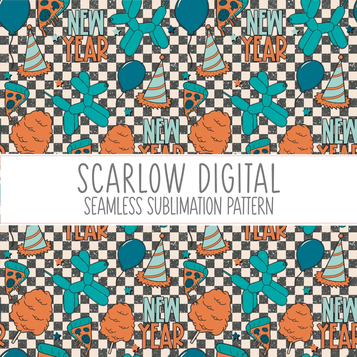 Boys New Year Seamless Pattern-2025 Sublimation Digital Design Download-new years eve sublimation, boy seamless pattern, retro sublimation