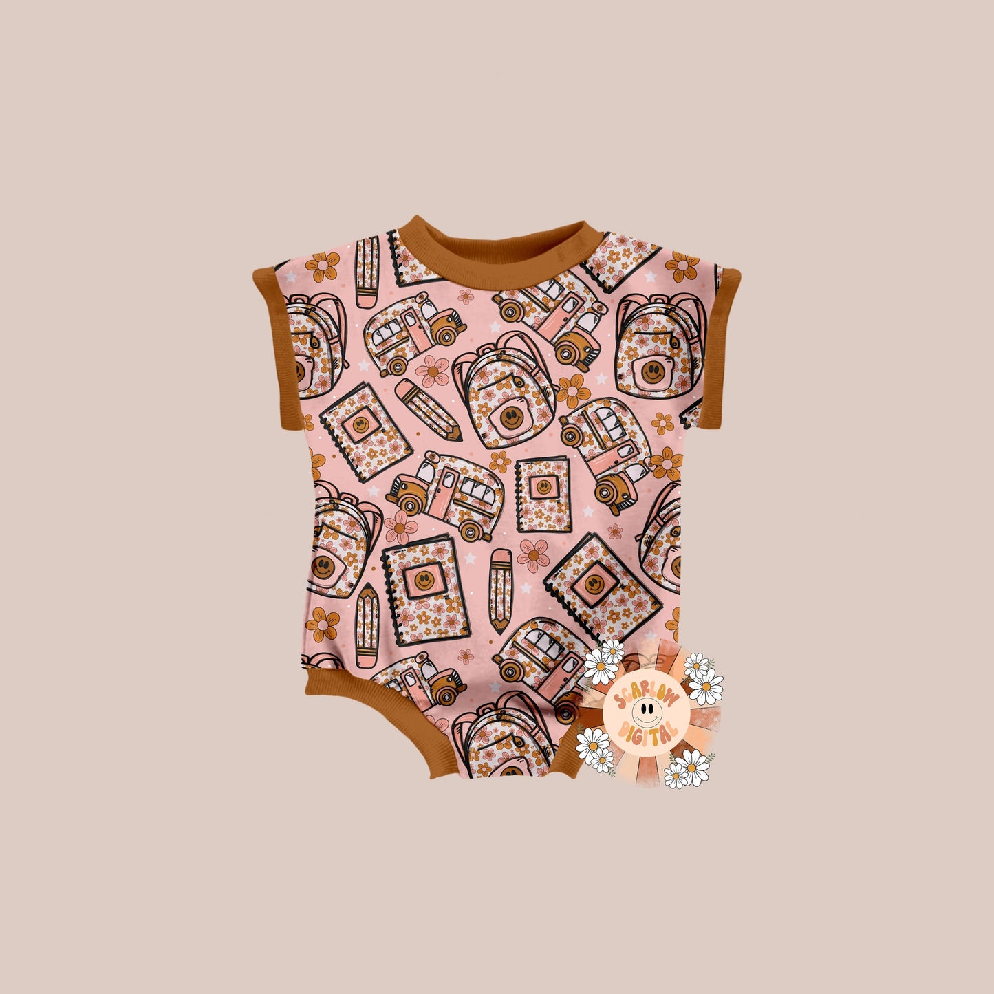 Back to School Seamless Pattern-Floral Girl Sublimation Digital Design Download-school girl seamless pattern, back to school sublimation