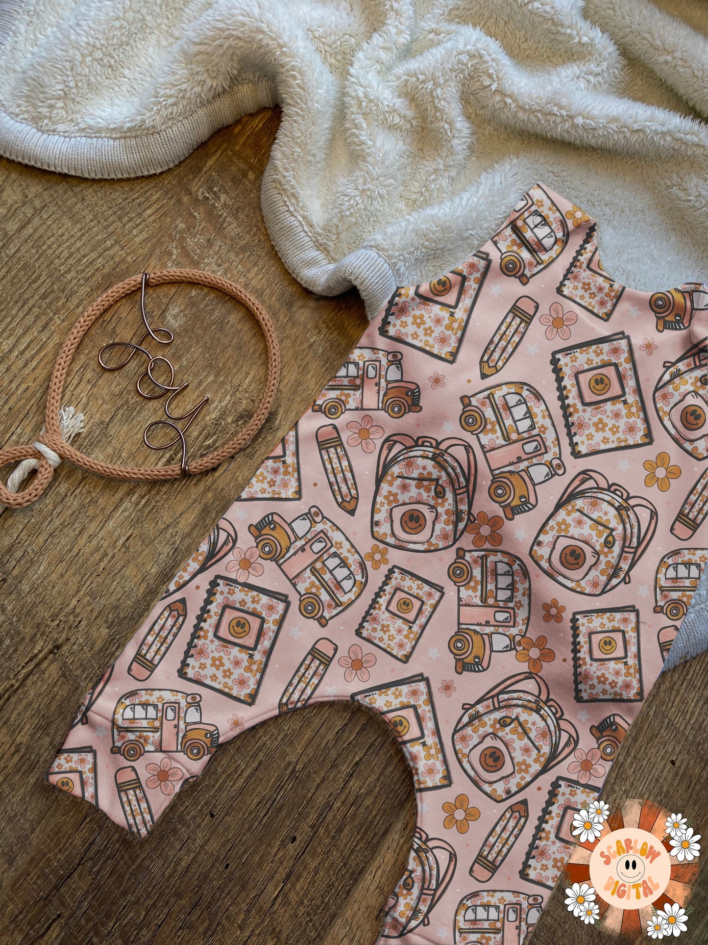 Back to School Seamless Pattern-Floral Girl Sublimation Digital Design Download-school girl seamless pattern, back to school sublimation