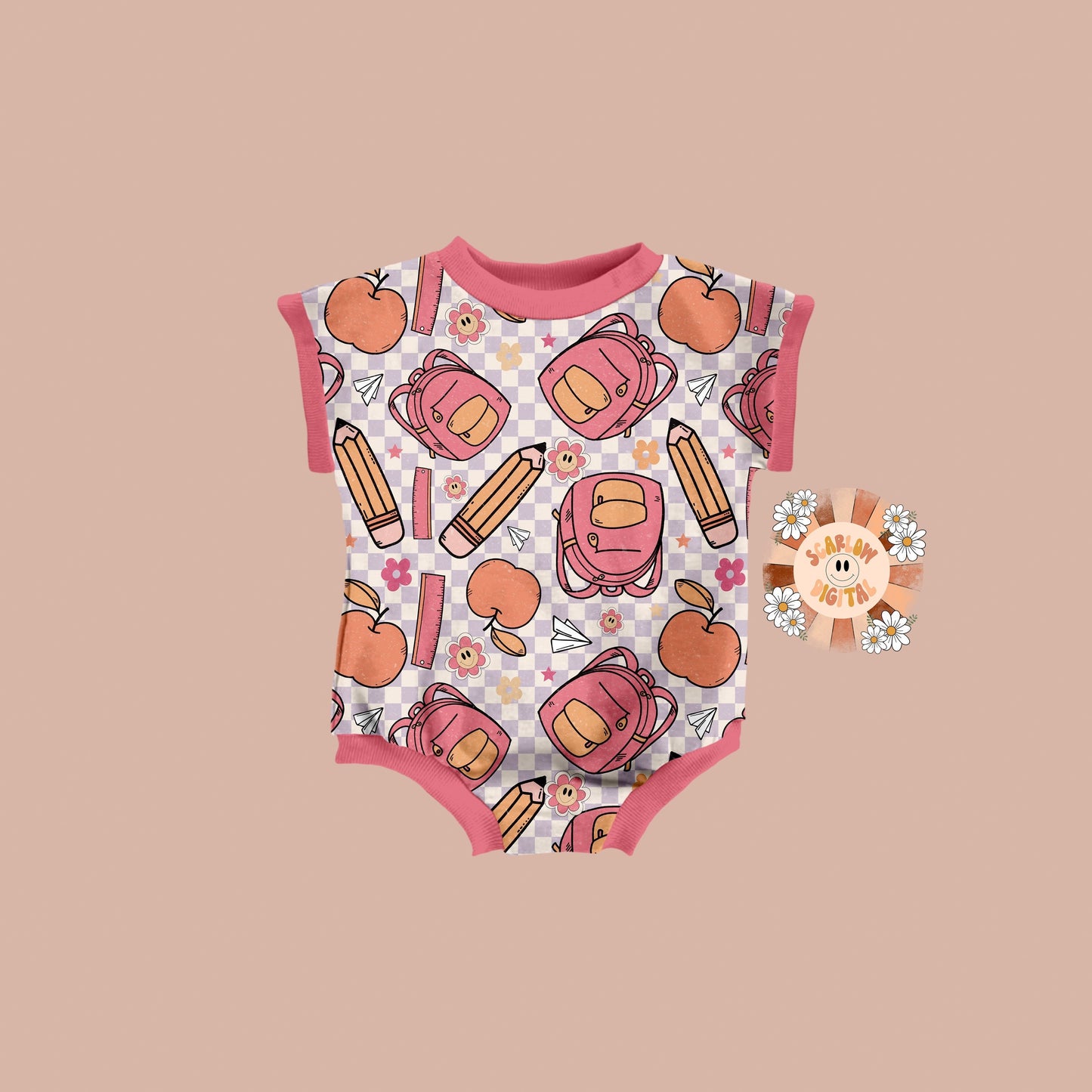 Back to School Seamless Pattern-Girly Sublimation Digital Design Download-back to school sublimation, retro seamless pattern, boho designs