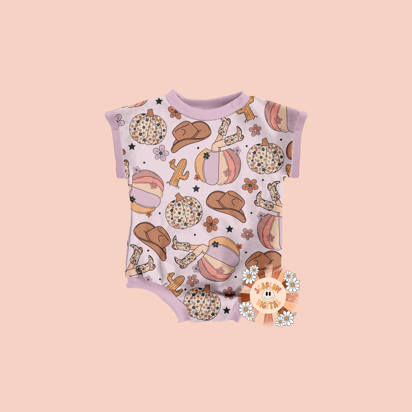 Western Pumpkin Seamless Pattern-Fall Sublimation Digital Design Download-cowboy fall seamless pattern, western girl sublimation designs