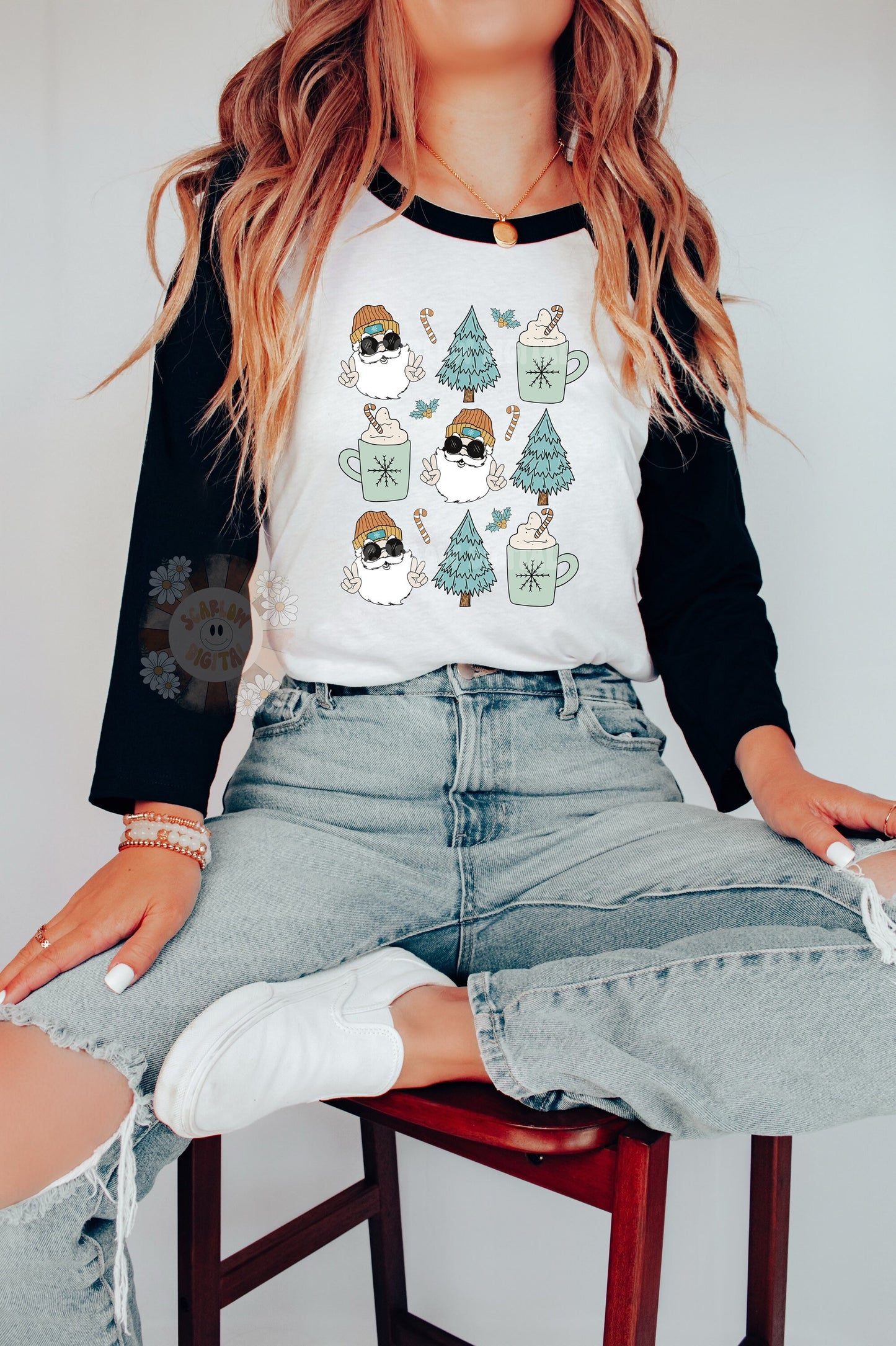 Santa Claus Doodles PNG-Christmas Sublimation Digital Design Download-Christmas boy designs, png for boys, Santa hat png, Xmas tshirt png