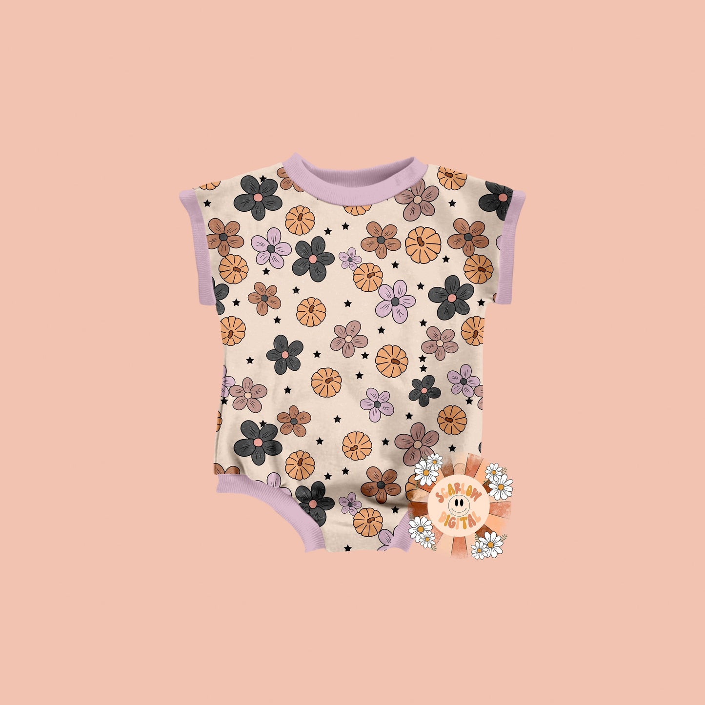 Fall Seamless Pattern-Floral Sublimation Digital Design Download-pumpkin seamless pattern, fall sublimation designs, boho seamless pattern